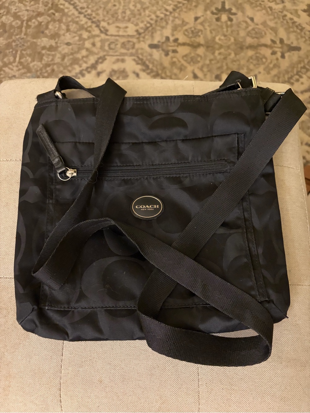 Coach Black Signature Nylon Messenger Crossbody - Picture 3 of 4
